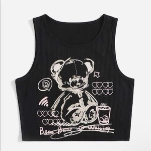 Bear print Ribbed tank top | size M